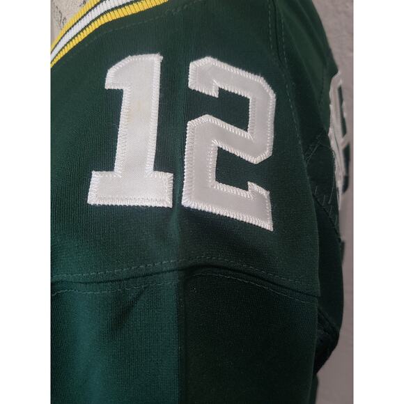 NFL Nike On Field V Neck Green Bay Packers Rodgers No. 12 Short Sleeve Jersey - Picture 11 of 12
